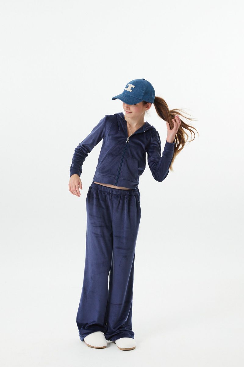Ash Velour Wide Leg Joggers