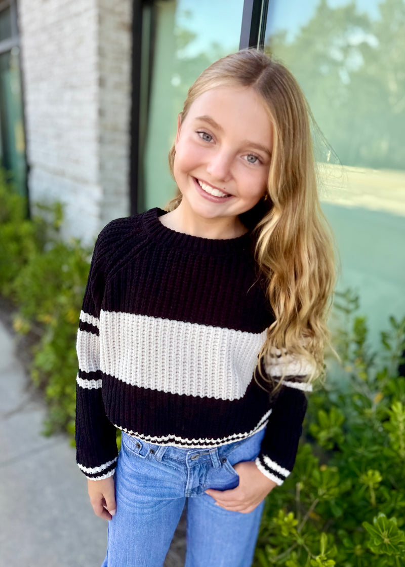 Black And Cream Stripe Sweater
