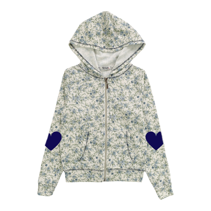 Floral Zip Up Hoodie