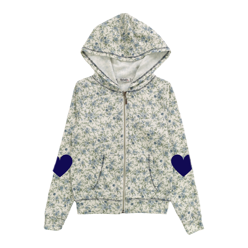 Floral Zip Up Hoodie