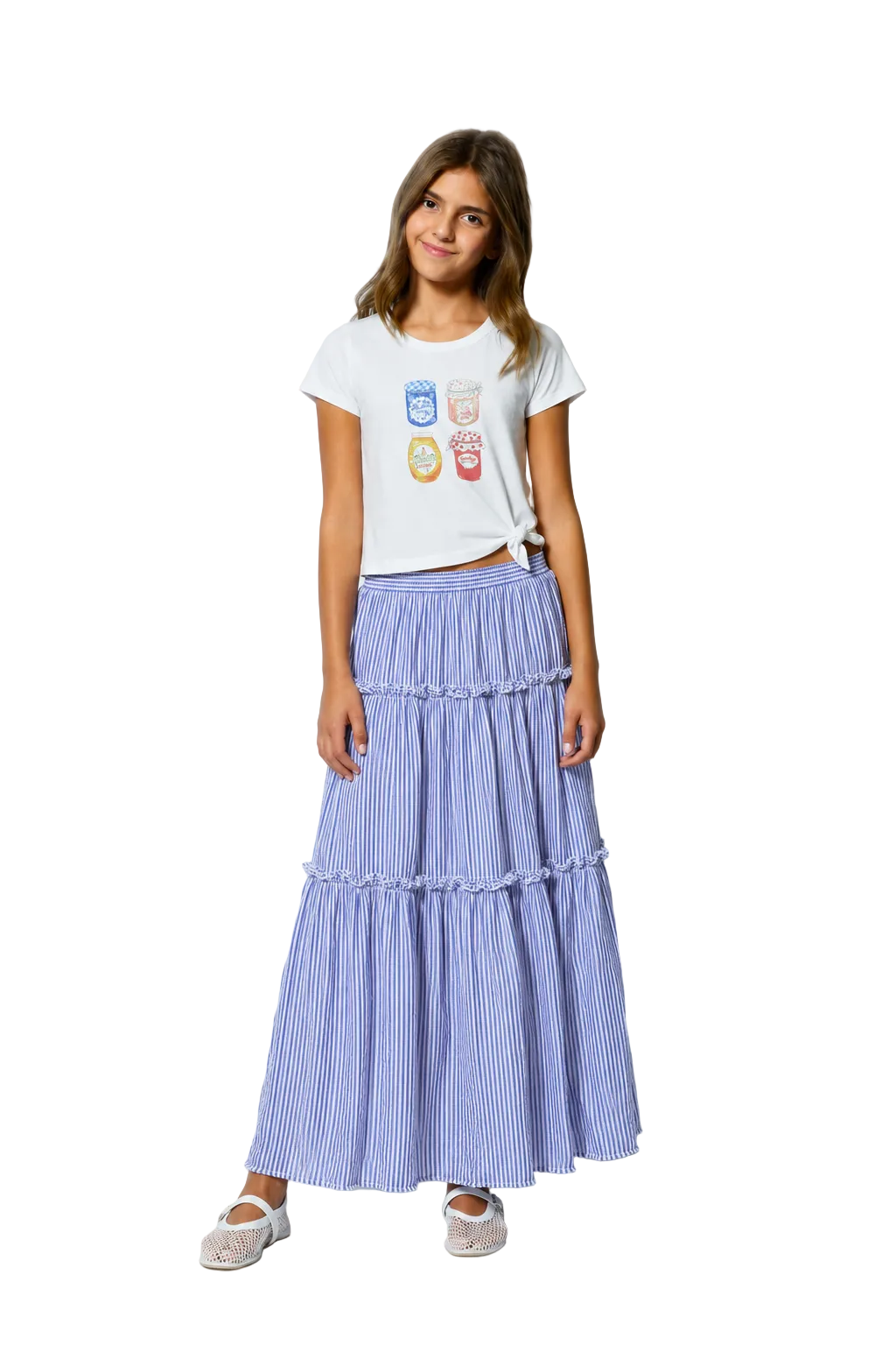 Tween Jam Jar Graphic Knotted Tee