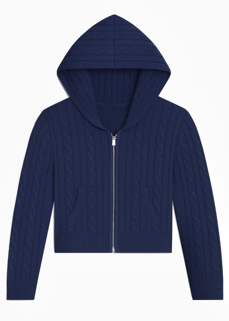 Collins Cable Knit Zip Hoodie