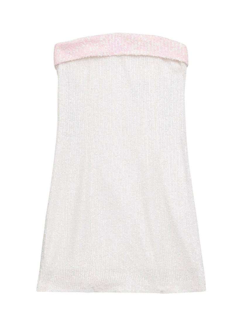 Star Sequin Dress With Contrast Band
