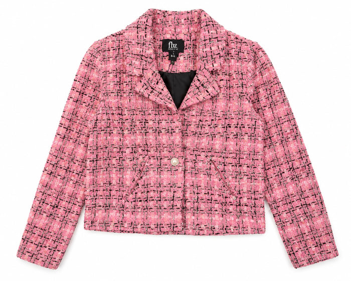 Flowers By Zoe Pink & Black Tweed Jacket