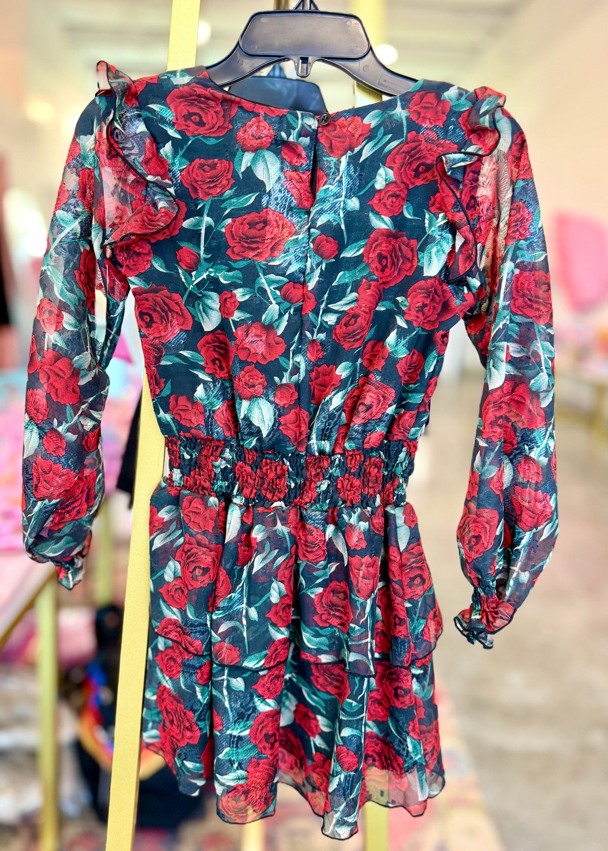 Crimson Rose Chiffon Dress