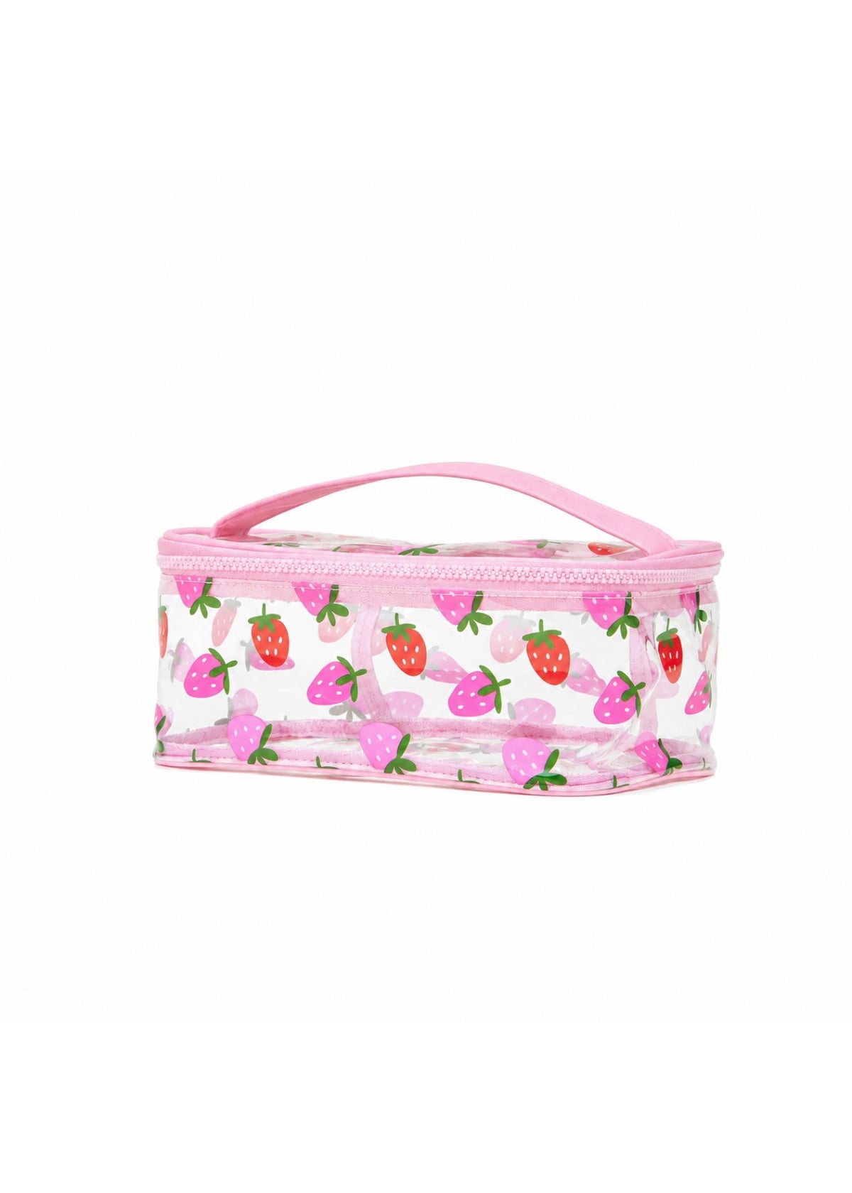 Strawberry Printed Clear Makeup Bag