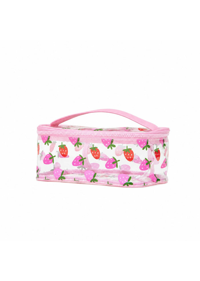 Strawberry Printed Clear Makeup Bag