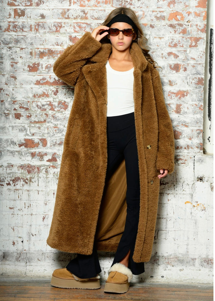 Paddie Long Length Sherpa Coat