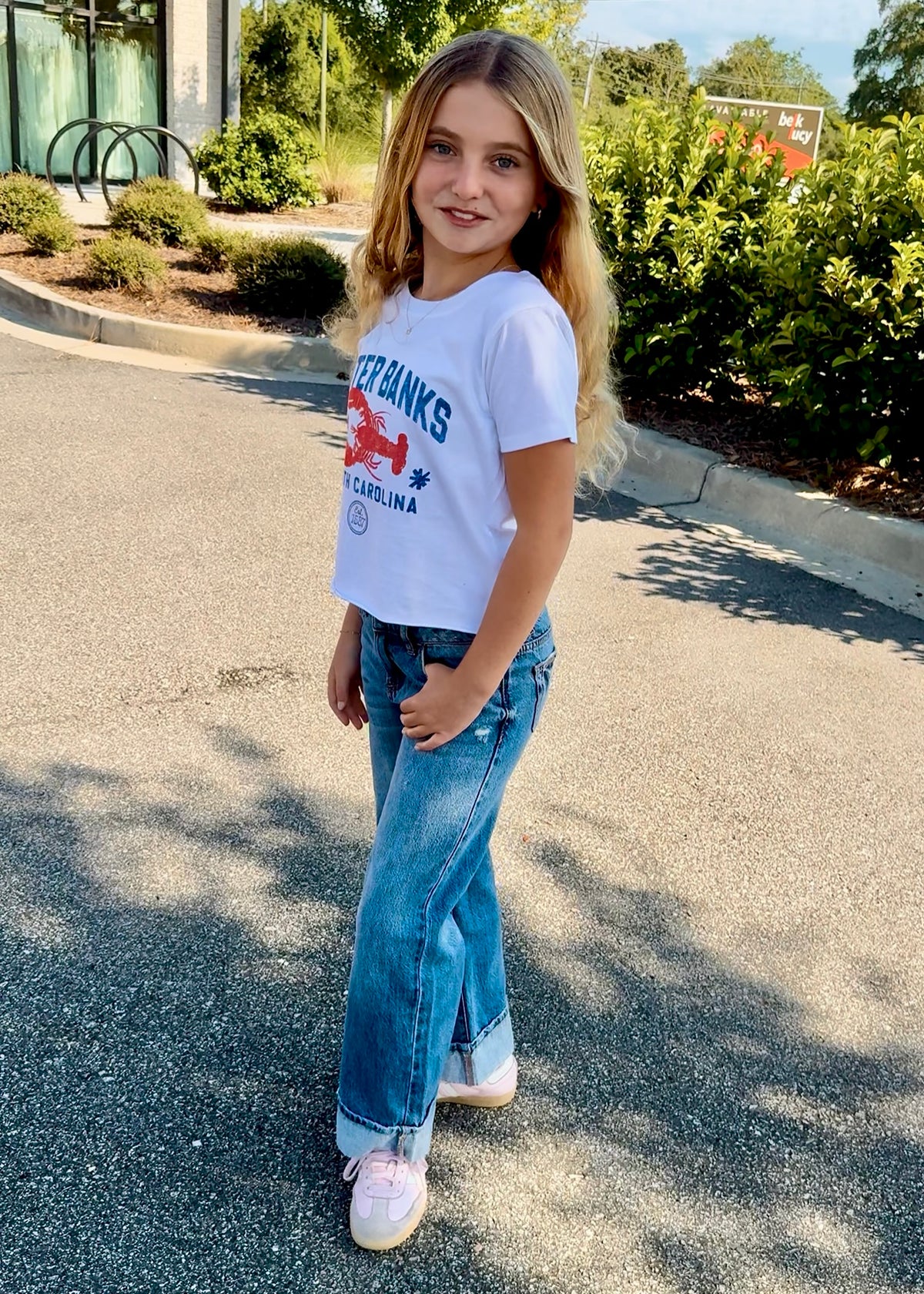 Low Rise Cuffed Wide Leg Jean