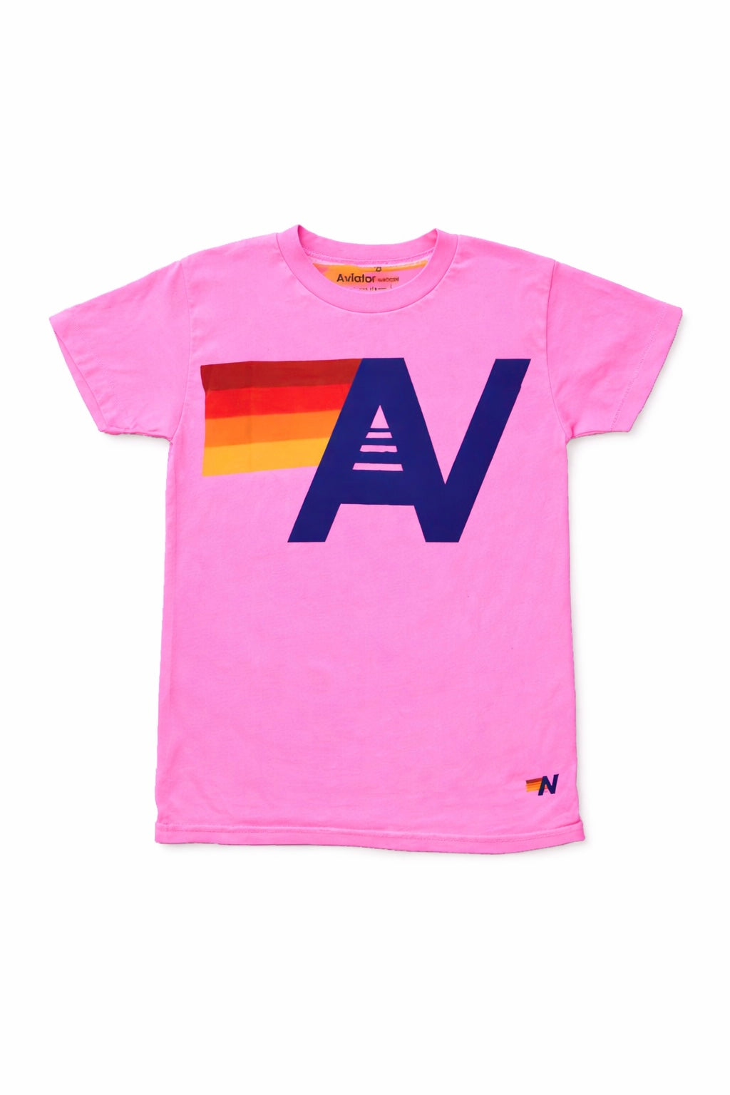 Aviator Nation Logo Tee-Neon Pink, Neon Blue