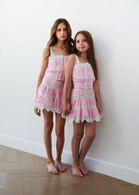 Skylar Pink Heart And Lace Tank