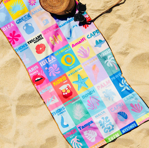 Travel Collage Beach Towel