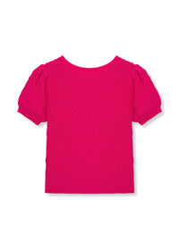 Short Sleeve Cable Sweater