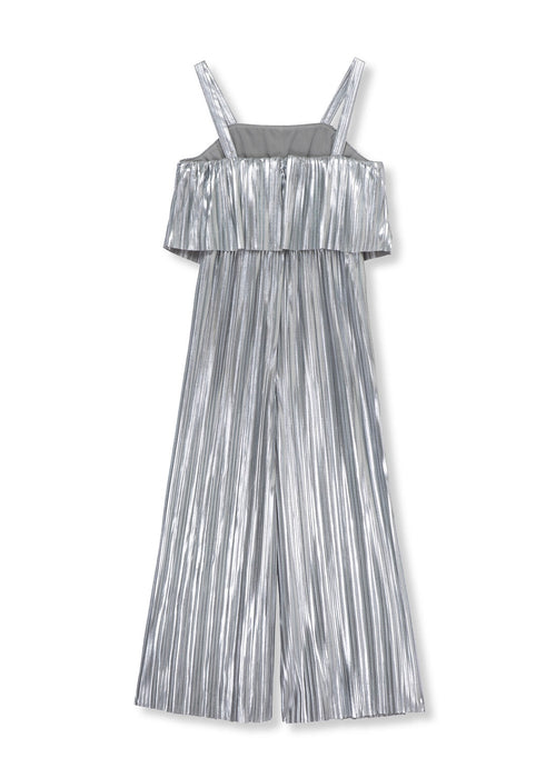 Metallic Pleated Jumpsuit