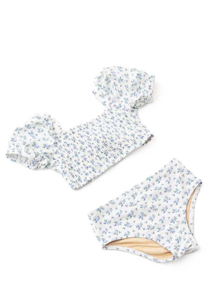 Smocked Puff Sleeve Two Piece