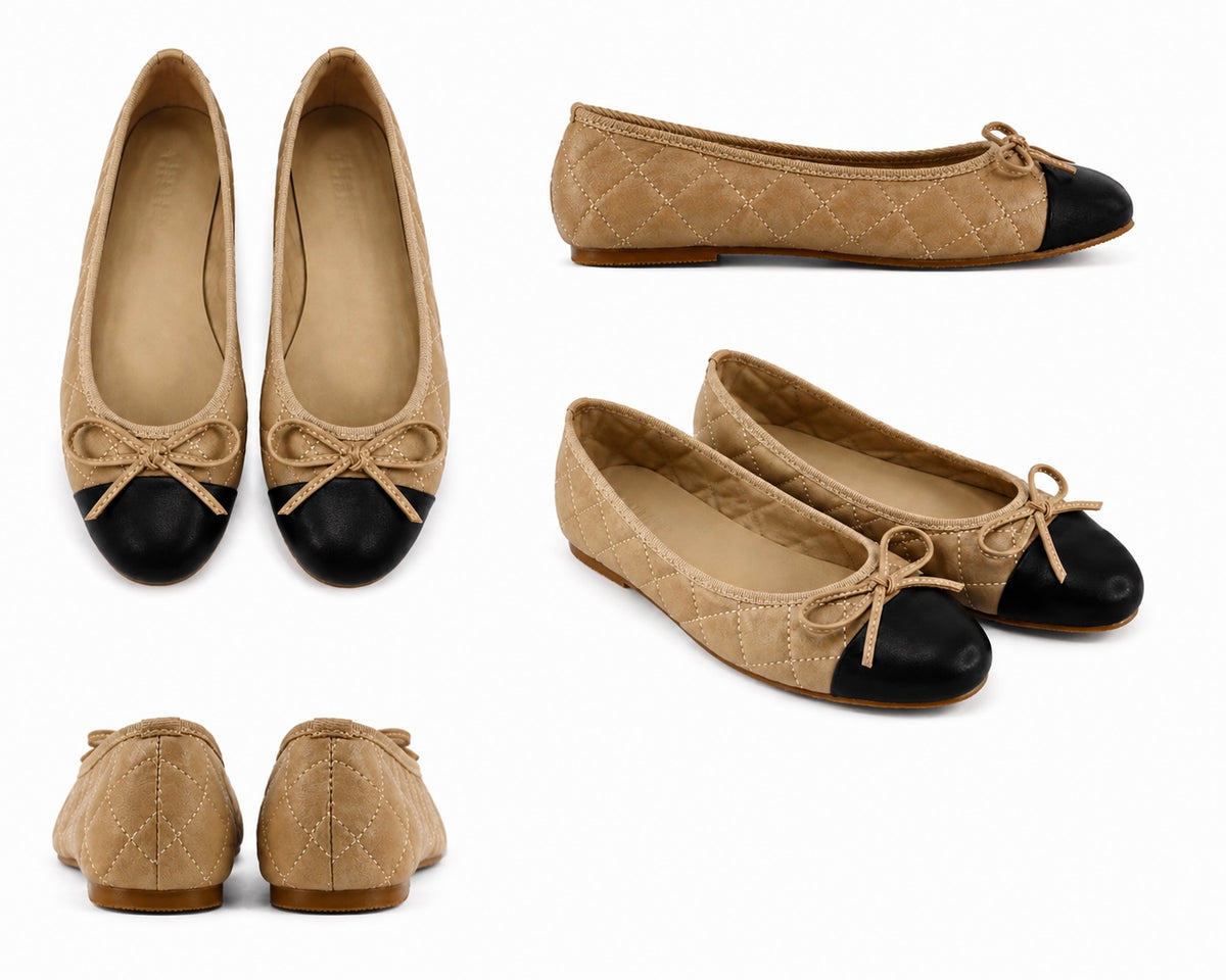 Spence Black And Beige Ballet Flat