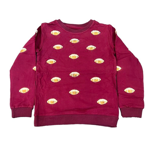 Sequin Football Sweatshirt