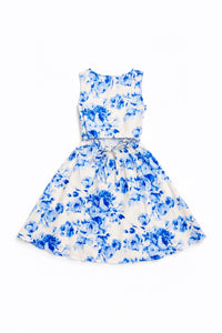 Tenly Deja Blu Floral Tie Back Dress for Tweens
