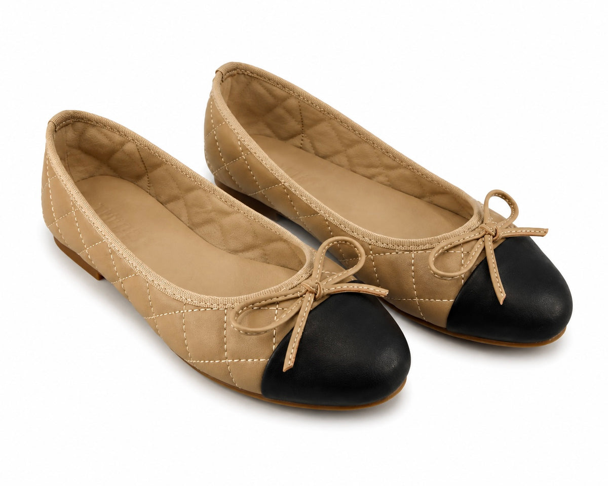 Spence Black And Beige Ballet Flat