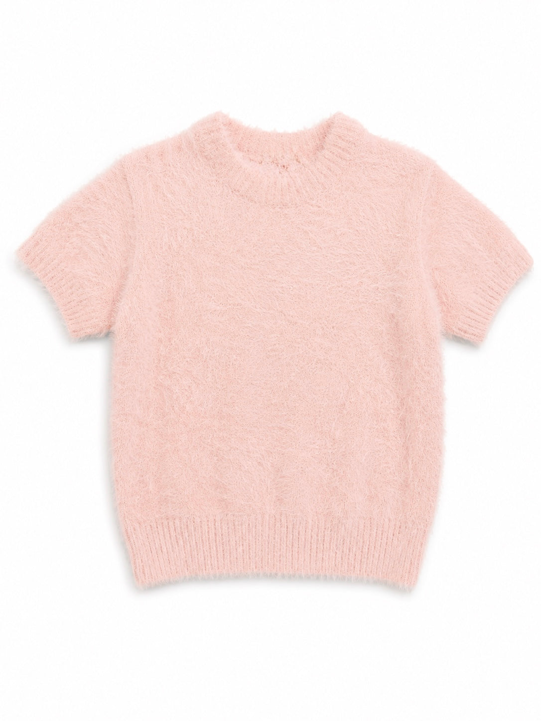 Short Sleeve Eyelash Sweater