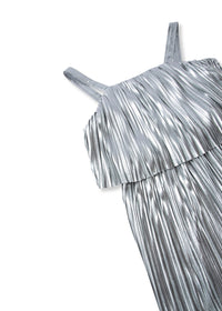 Metallic Pleated Jumpsuit
