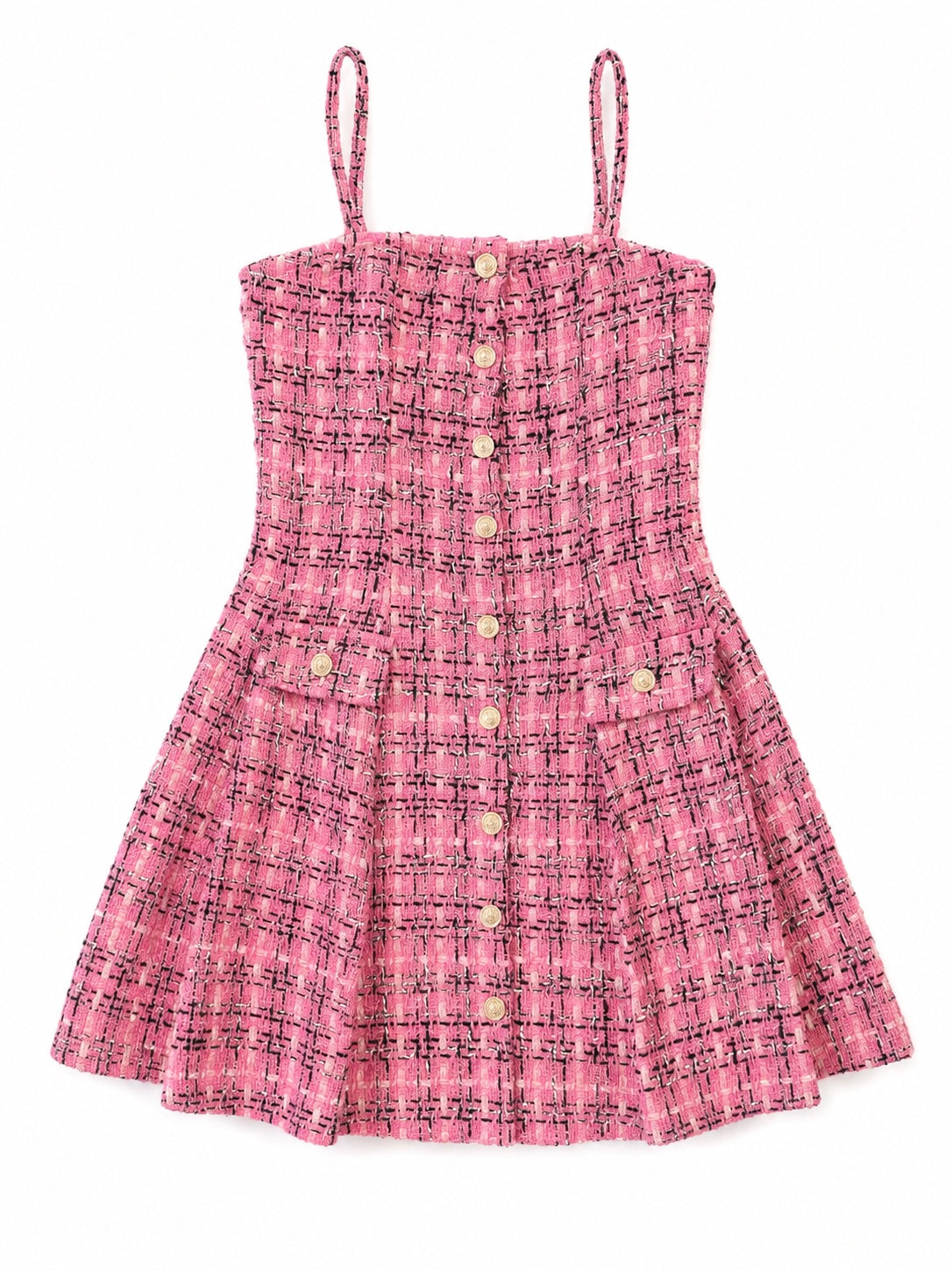 Flowers By Zoe Pink And Black Tweed Dress