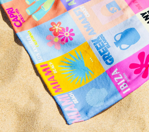 Travel Collage Beach Towel