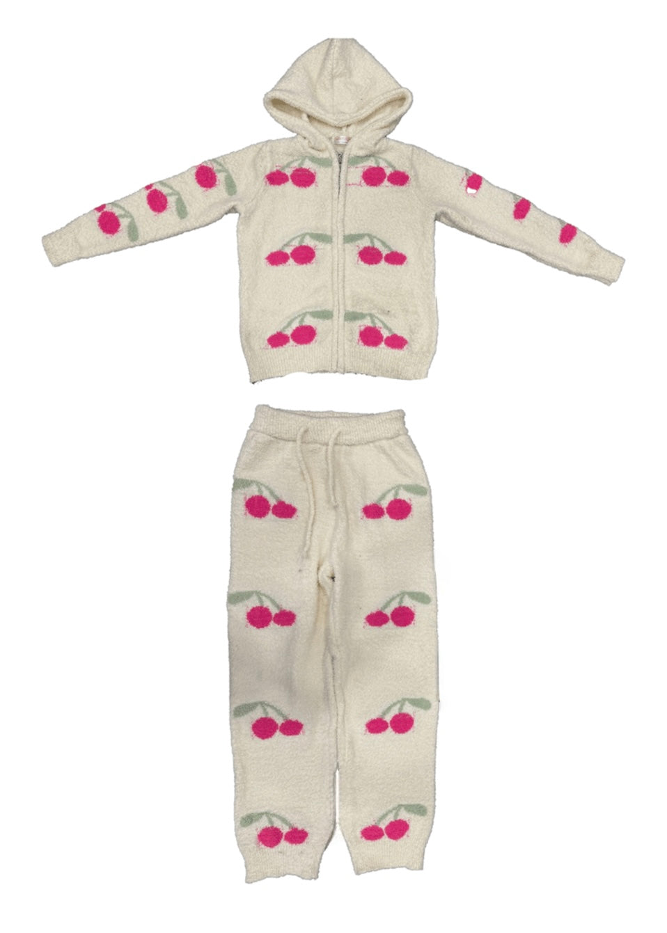 Cherries Zip Front Hoodie Set