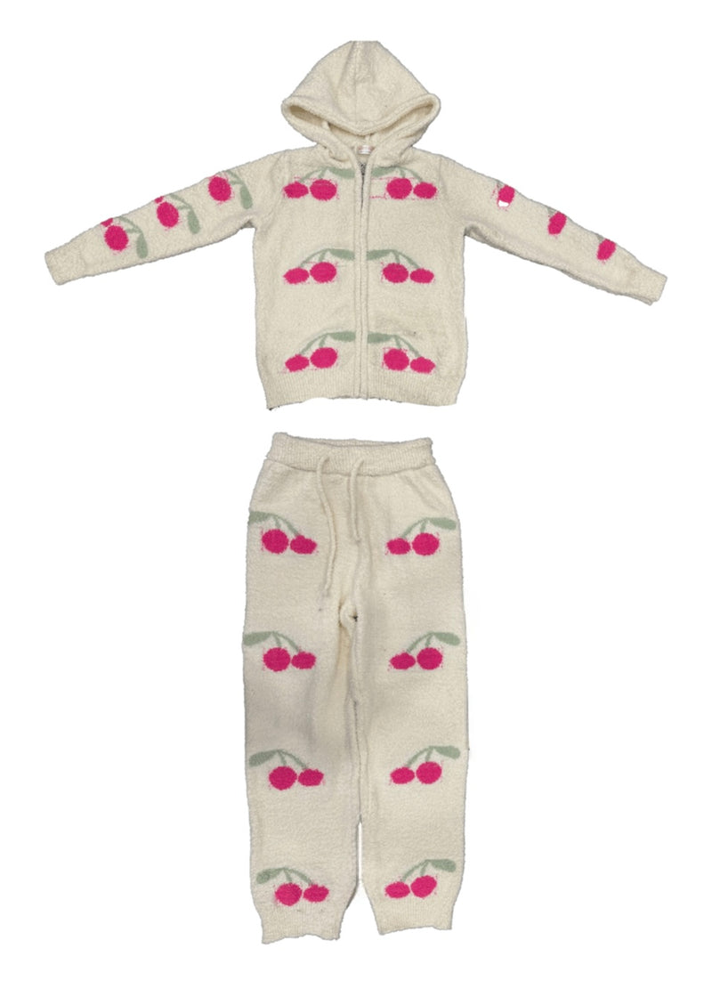 Cherries Zip Front Hoodie Set