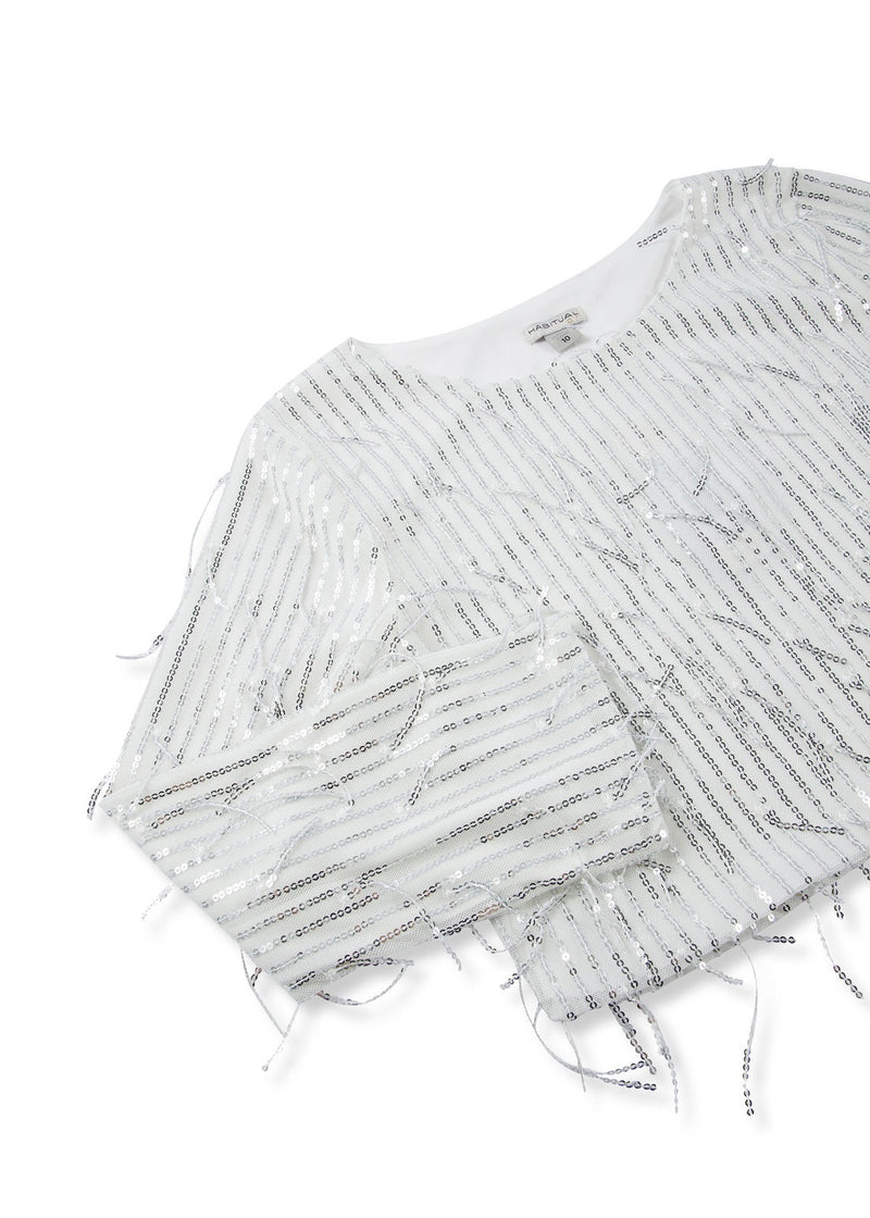 Sequin Fringe Skirt Set