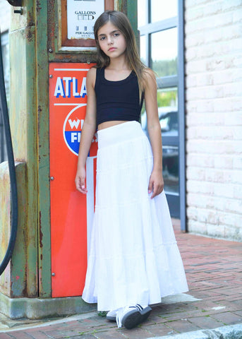 Blue Waves Floral Ruffle Skort