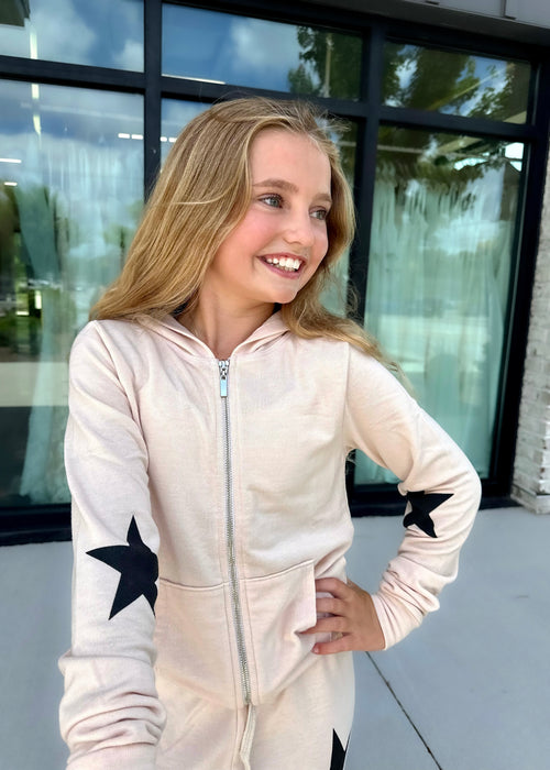 Beige Zip Up Hoodie