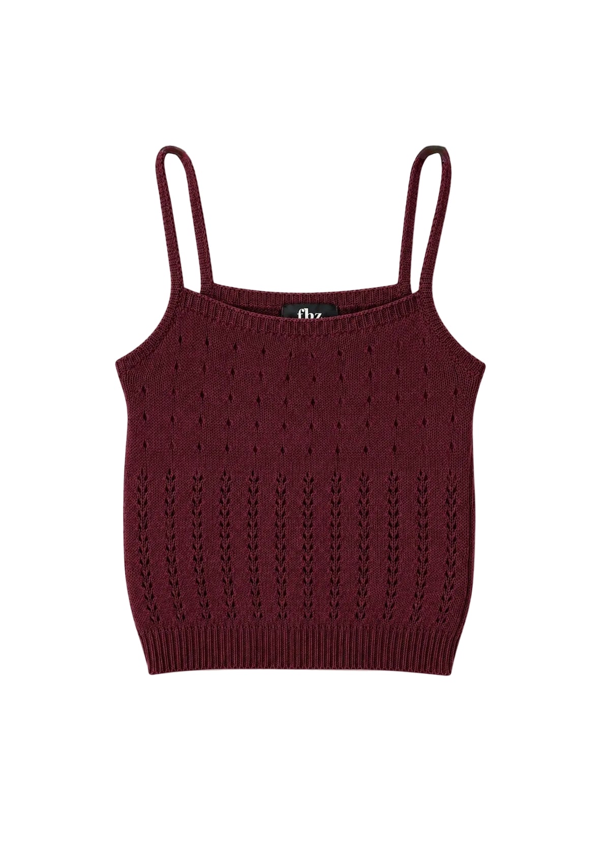 Burgundy Pointelle Knit Cami