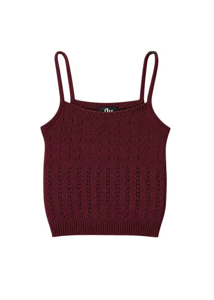 Burgundy Pointelle Knit Cami