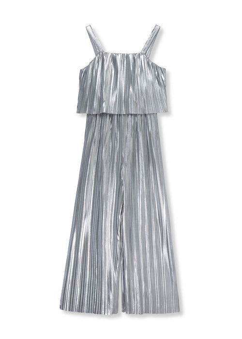 Metallic Pleated Jumpsuit