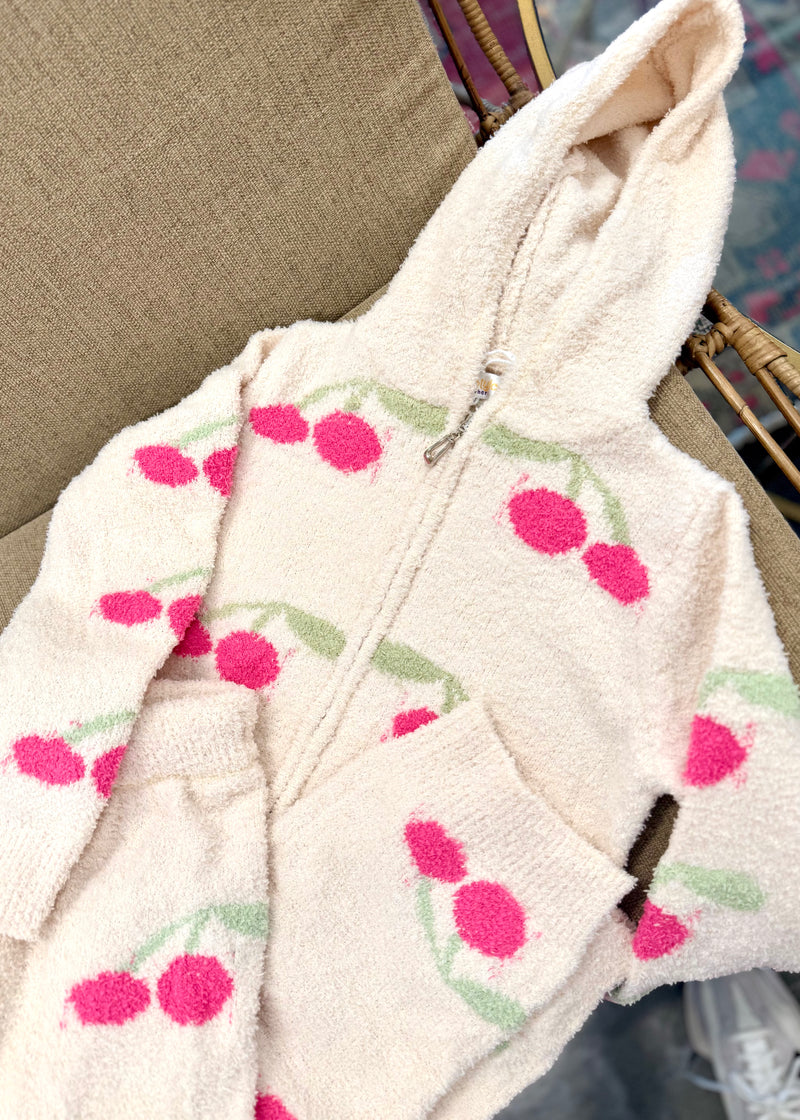 Cherries Zip Front Hoodie Set
