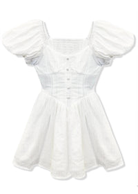 Greta White Cottage Core Dress