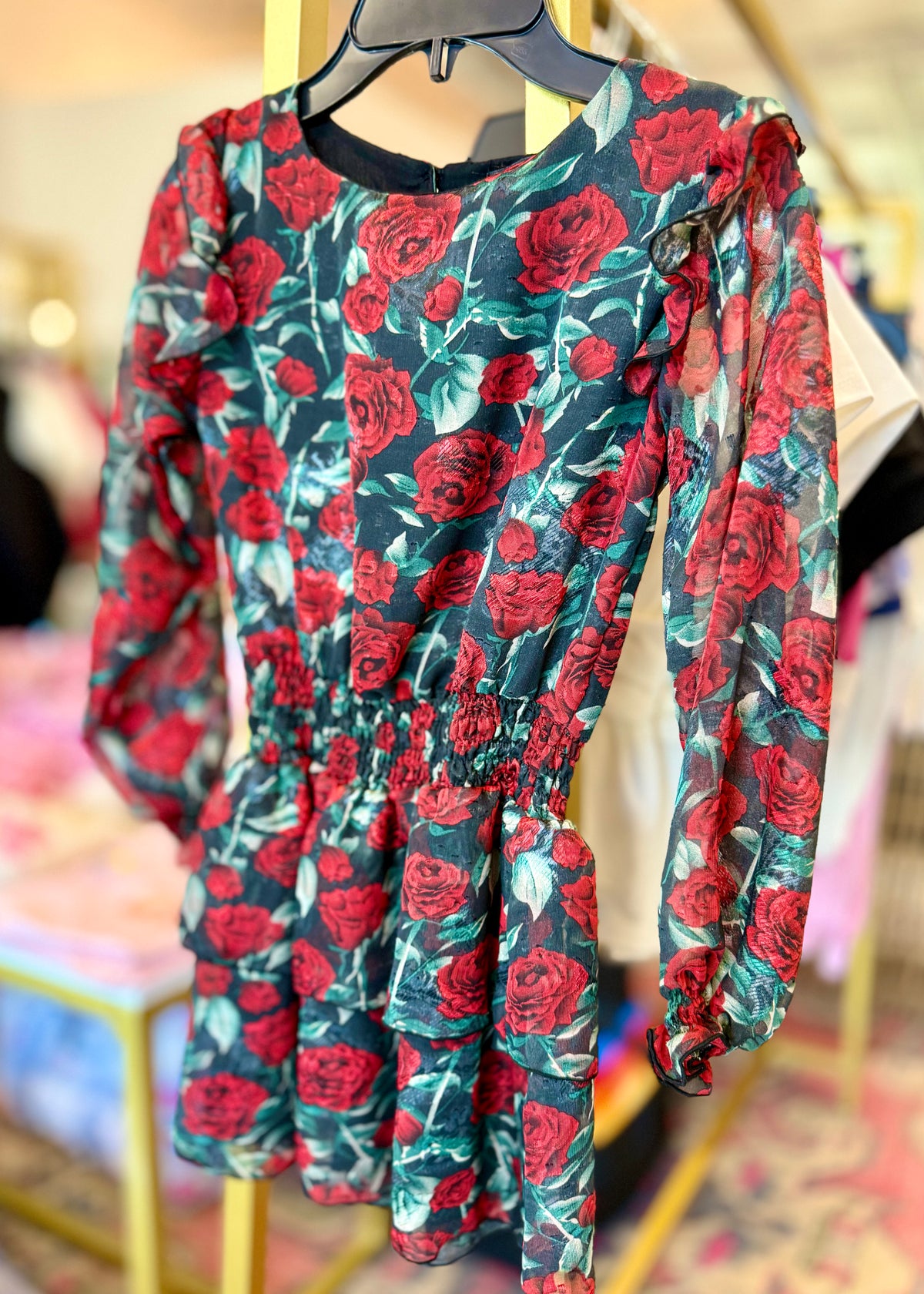 Crimson Rose Chiffon Dress