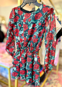 Crimson Rose Chiffon Dress