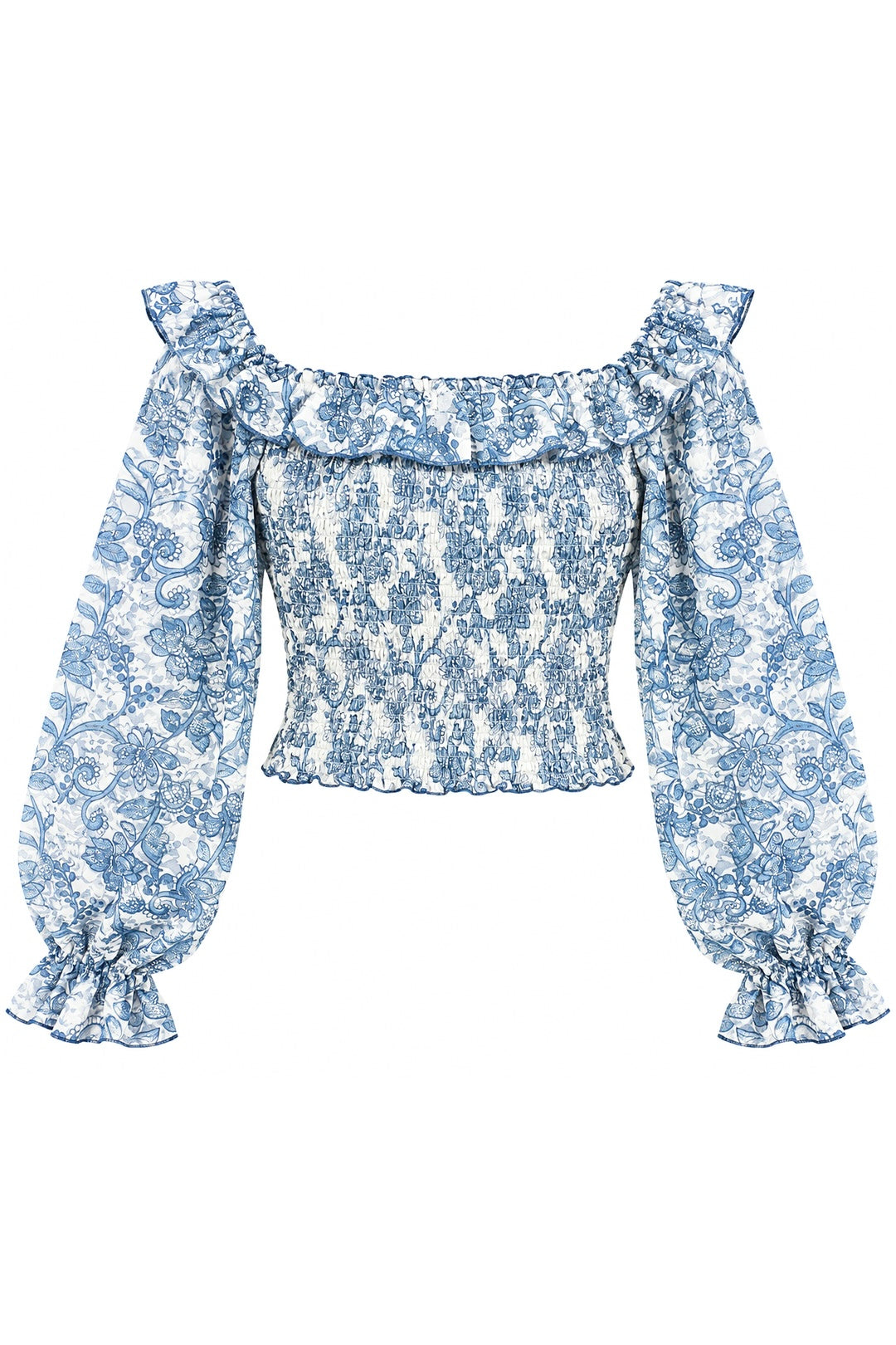 Tween Josephine Top-Baby Blue Lacey Floral