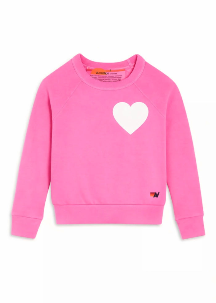 Aviator Nation Heart Print Crew Sweatshirt