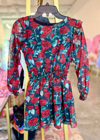 Crimson Rose Chiffon Dress