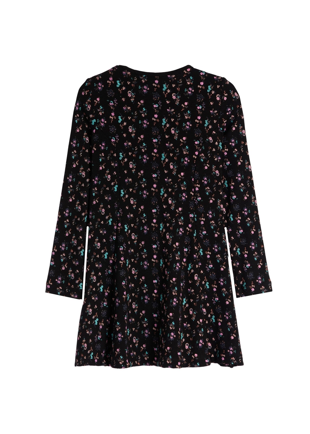 Black Long Sleeve Floral Dress
