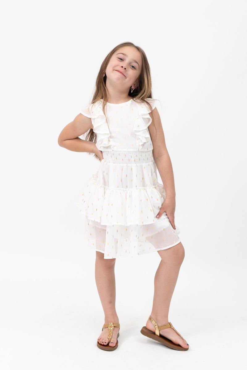 Gold Dust Ruffle Dress