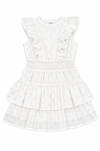 Gold Dust Ruffle Dress