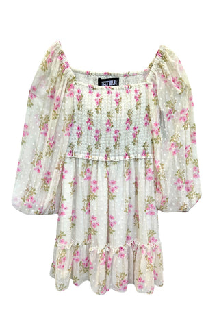 Rose Floral Chiffon Dress