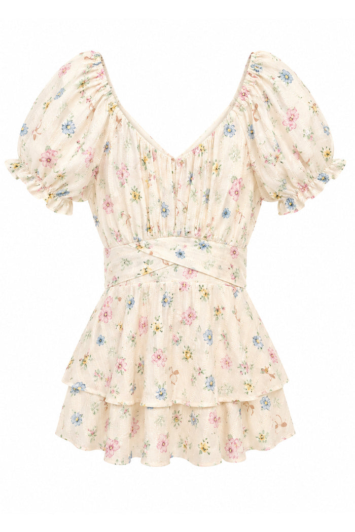 Tween Delilah Dress-Cream Tossed Floral