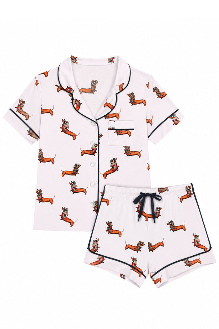 Junior Lynn Printed Lounge Set-Dachshund