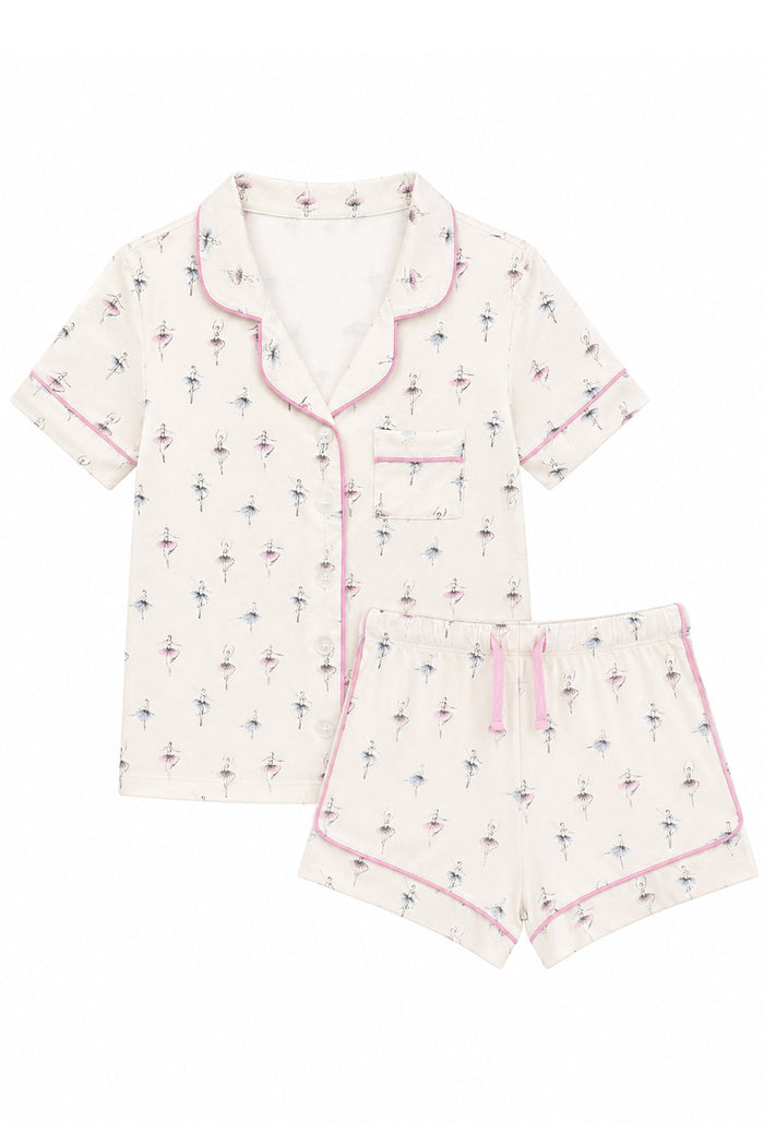 Junior Lynn Printed Lounge Set-Vintage White Ballerina