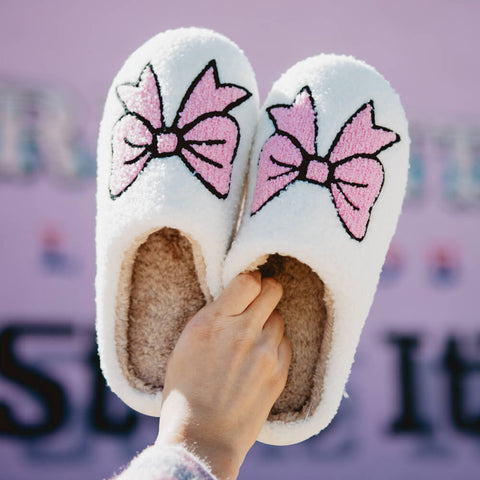 Pink Sequin Boot Slippers